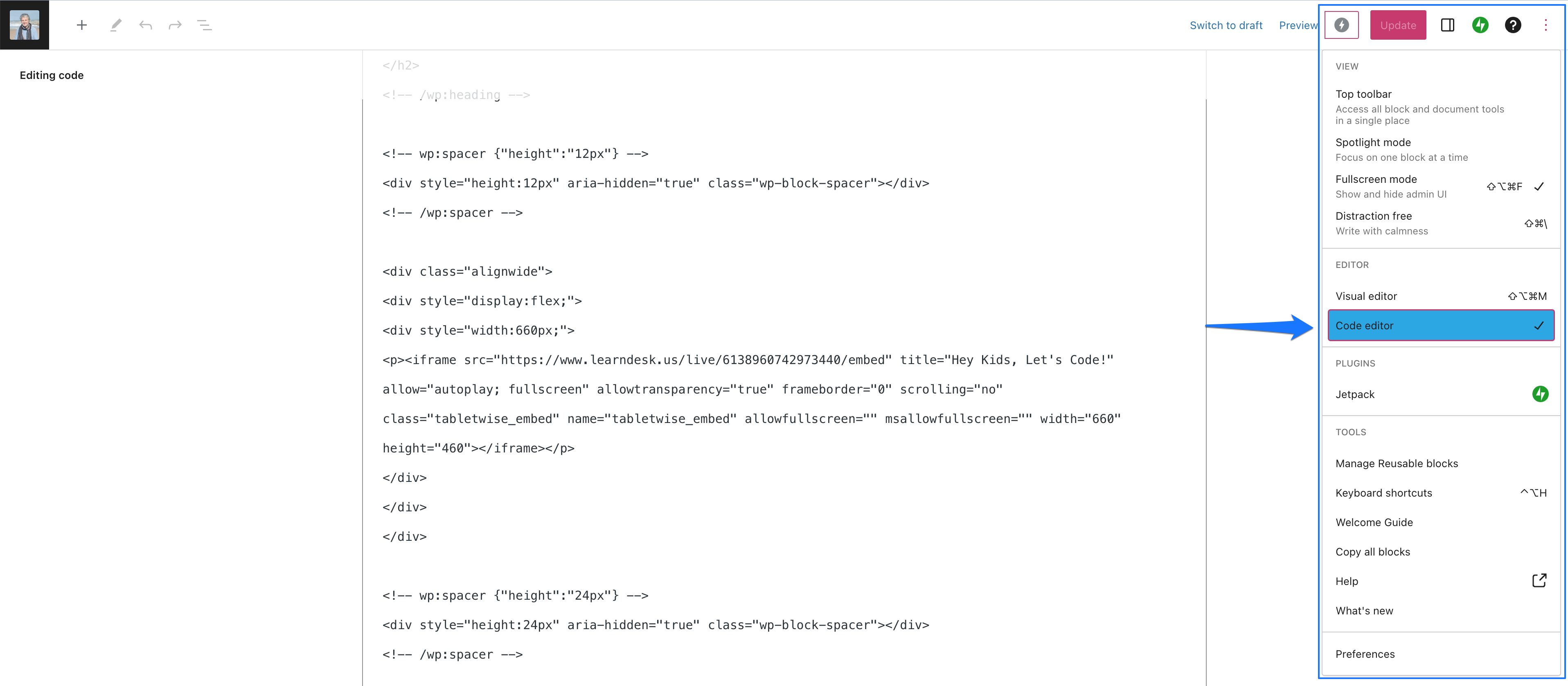 5-EmbedClassInWordPressWebsite.png