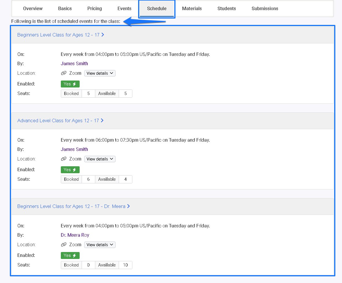 1-LiveClass_RecurringSchedule_PublishedEvents.png